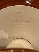 Emile Henry France (6180) high glaze ceramic pedestal cake plate with scalloped inner design