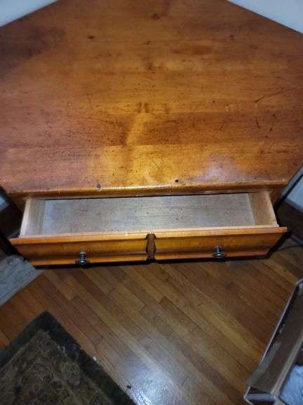 Vintage corner desk with drawer, unknown maker, beautiful piece