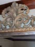 Gorgeous extra large ornate wood framed beveled edge mirror, 70" X 46"