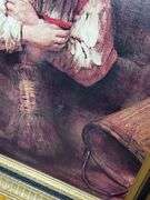 Rembrandt "Girl with Broom" board print reproduction framed, 29" X 23"