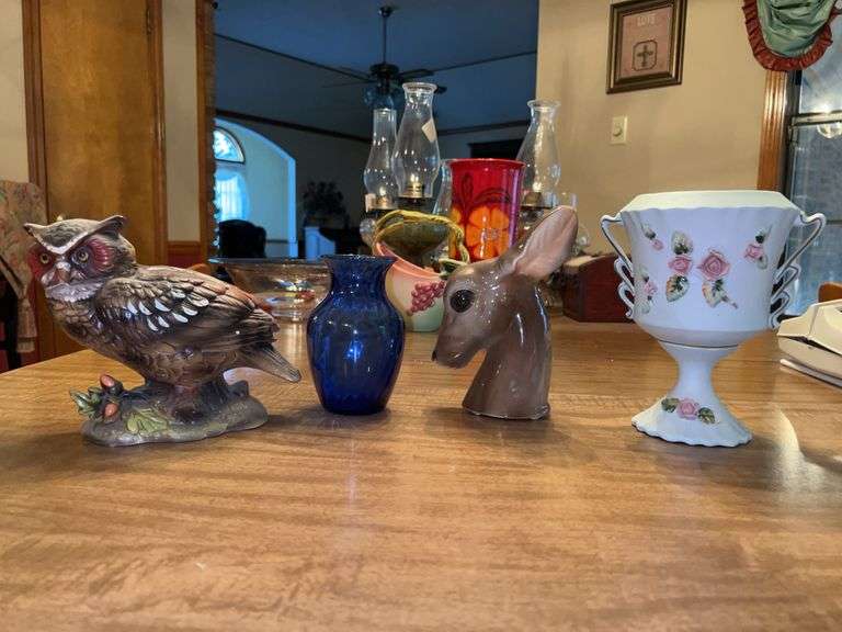 Nice grouping of ceramic, cobalt and porcelain vases image