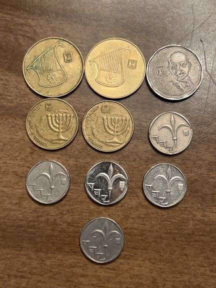 (10) various denomination Israeli coins image
