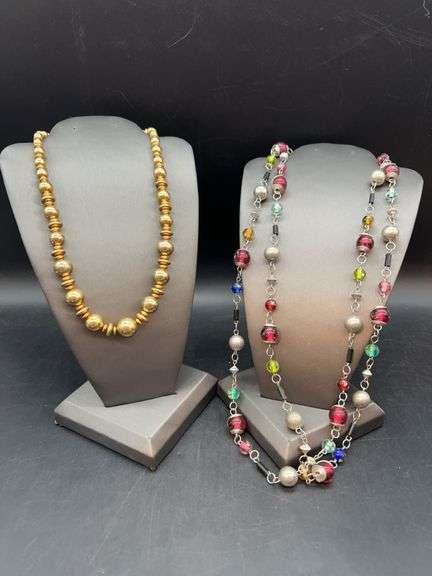 Assorted lengths and design of costume necklaces…..please see all pics image