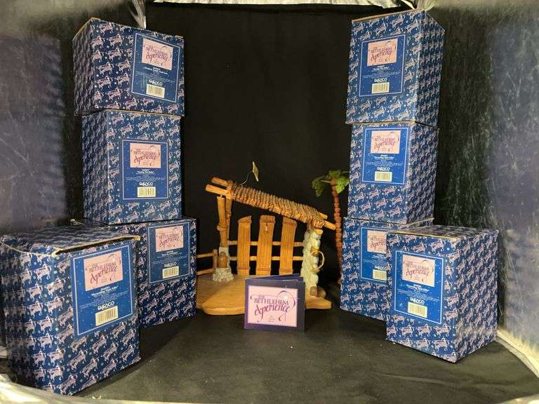 Beautiful ENESCO “The Bethlehem Experience” nativity set…..boxes are sealed and only the manger was unboxed as a visual. Please see all pics from brochure with set