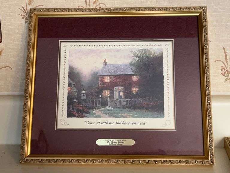 Authentic Thomas Kinkade “Pye Corner Cottage - Collectors’ Society ￼accent print honoring one of Kinkade’s previously published full size limited edition lithographs……14-1/2 x 12-1/2 with COA image
