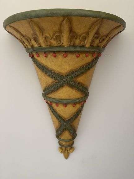 Pair of ornate resin wall sconces image