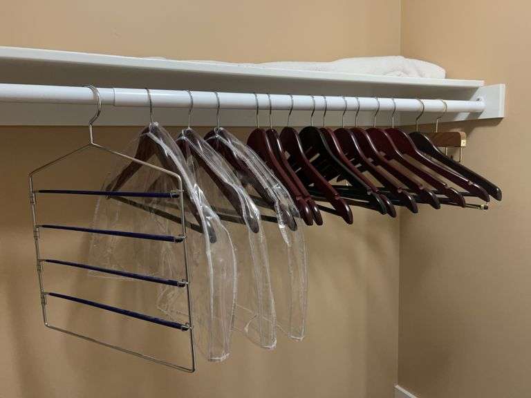 Wooden Hangers and Pant Organizer image