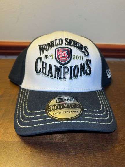 New Era 39Thirty 2011 St. Louis Cardinals World Series Championship Fitted Cap…..size one size fits most and in good condition image