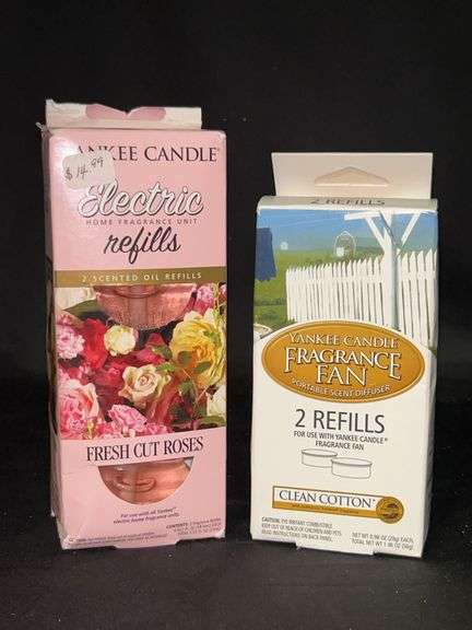 (2) NEW Yankee Candle fragrance refills…..Fresh Cut Roses and Clean Cotton