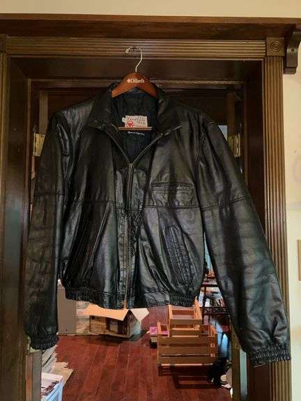 The Leather Shoppe black bomber-style jacket…..46 Reg image