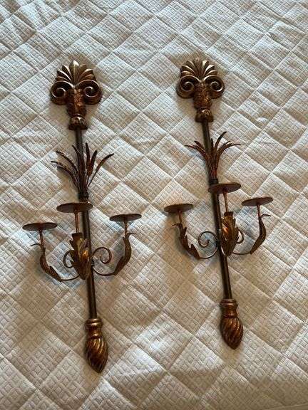 Decorative Wall-Mounted Candle Sconce Pair image