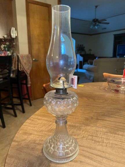 Vintage Victorian Fish Scale Oil Lamp…..17-1/2” tall image
