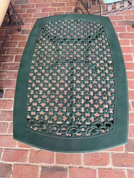 Decorative metal green top coffee table image