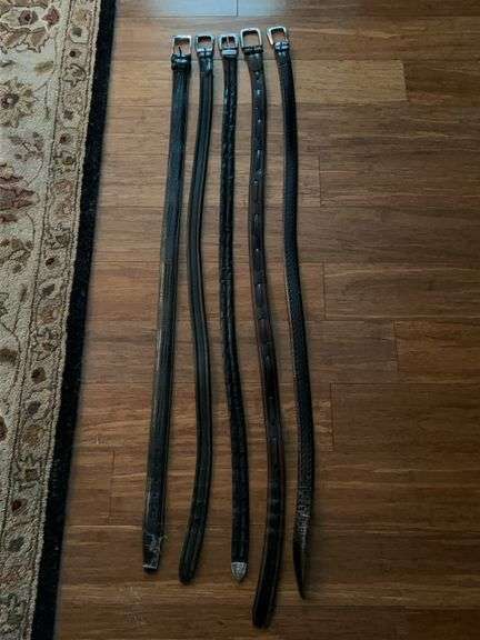 Nice grouping of black leather belts…..size 38/40 image