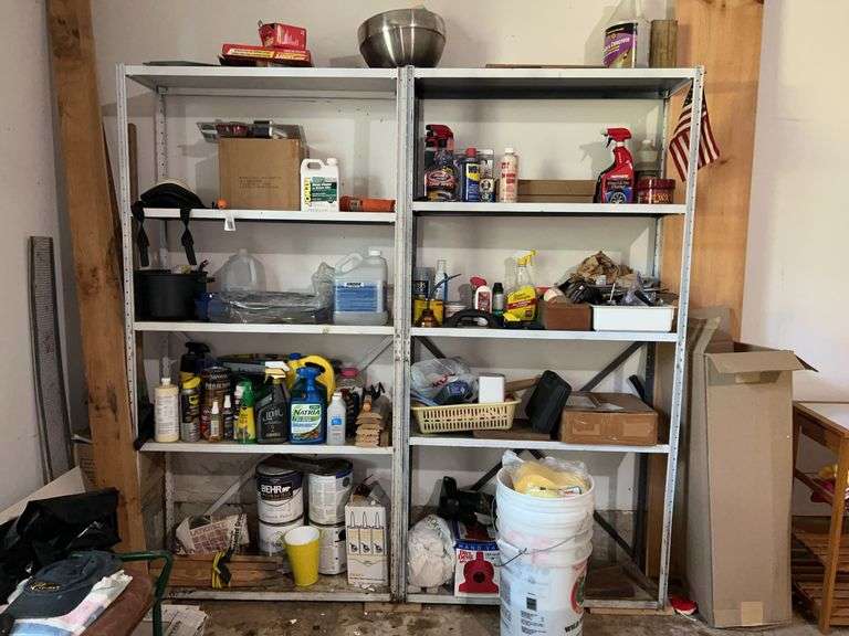 Metal shelving units and ALL CONTENTS…..MUST REMOVE ALL…..each measures 36-3/4 x 11-3/4 x 72 tall image