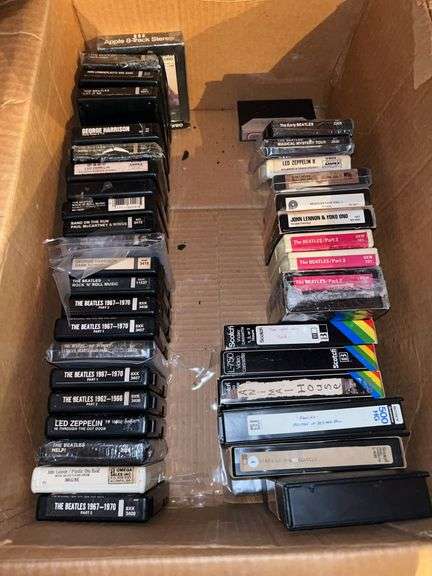 Collection of Beatles, Led Zepplin 8-tracks and collection of Beatles cassettes image