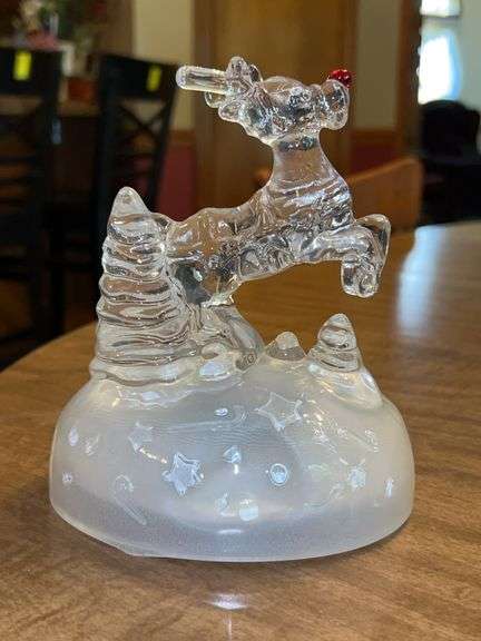 Cristal d’ Auques Crystal Musical Rudolph….in working condition…..6-1/4” tall and in original box image