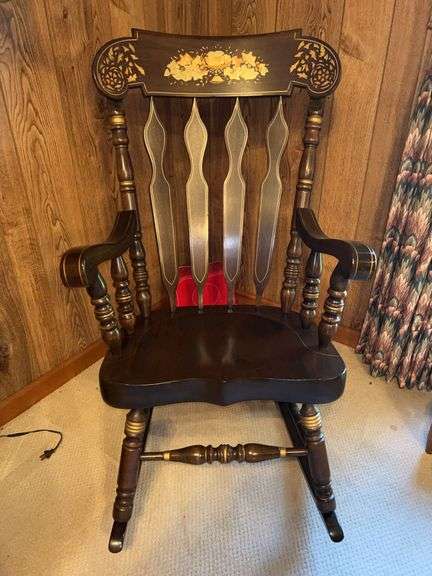 Vintage solid wood rocking chair…..very similar to Nichols & Stone but not marked….24-1/2 x 17-1/2 x 42-1/2 tall overall image
