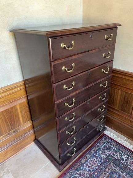 Dark Brown Wood Lateral File Cabinet image