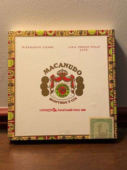 MACANUDO cigar box and contents of unopened boxes inside image