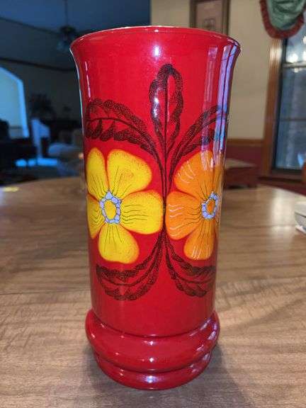 Beautiful Mexican Folk Art Vase…..11-3/4” tall image