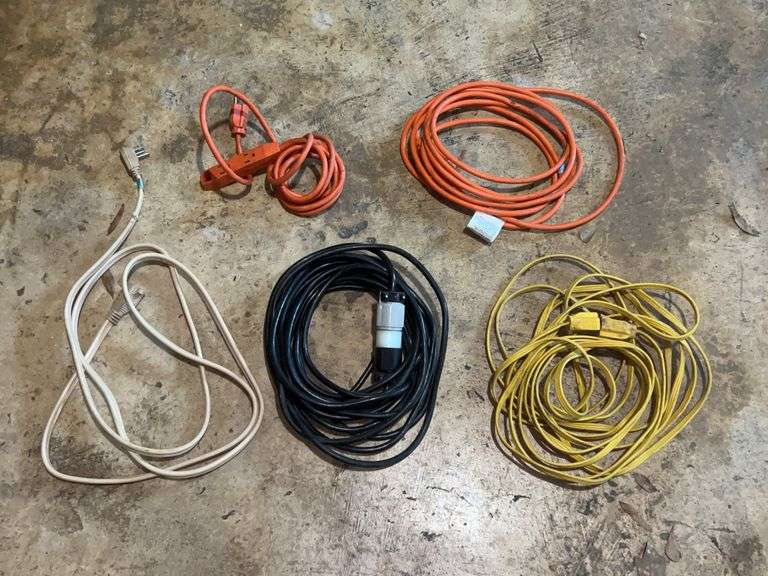 5 various length extension cords image