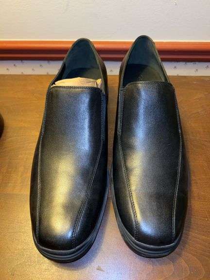 NEW pair of Cole Haan black leather slip-ons…..size 10-1/2M image