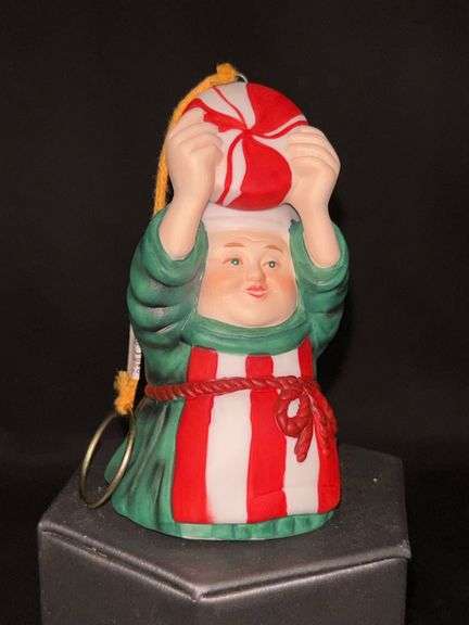 Dept. 56 porcelain Merry Makers Monk “Potter the Peppermint Maker Bell”…..3-1/2” tall and in original box