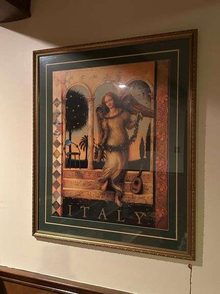 Very nice framed “ITALY” print…..30 x 35 image