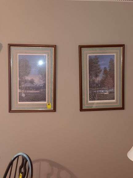 Pair of Louise Dunavant Pictures 18x26 Rainbow Lake and The Pavalion (Signed and  numbered)