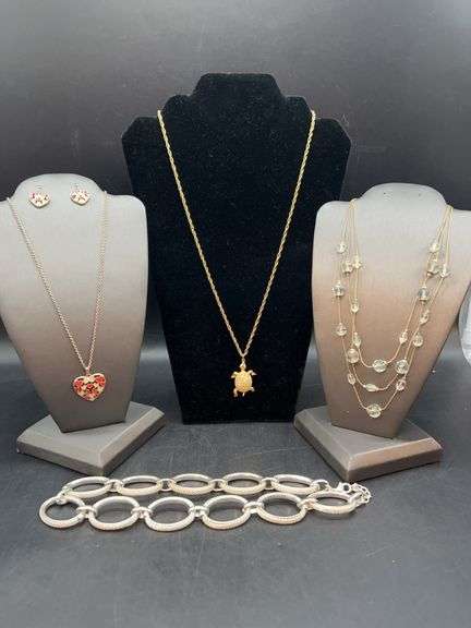 Grouping of elegant costume necklaces image