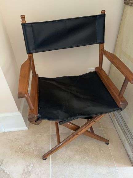Black leather directors style chair image