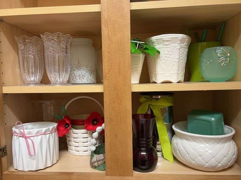 18 pc. Glass and Porcelain Vases image