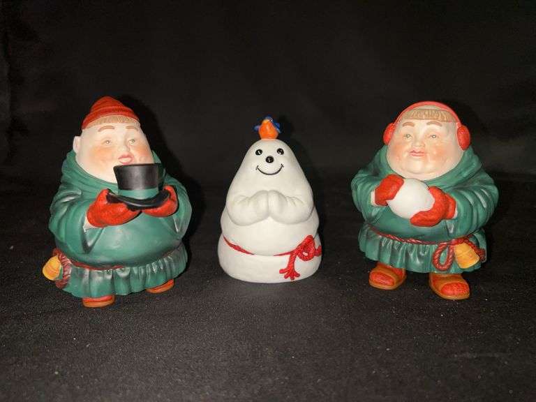 Dept. 56 porcelain Merry Makers Monk “Seymour, Siegfried and the Snowman”…..3-1/2” tall and in original box