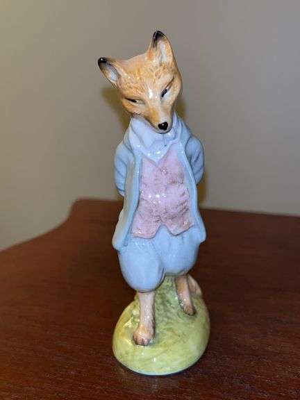 Vintage “Foxy Whiskered Gentleman” Porcelain Beatrix Potter Figurine- from Royal Albert England…..Copyright 1954 image