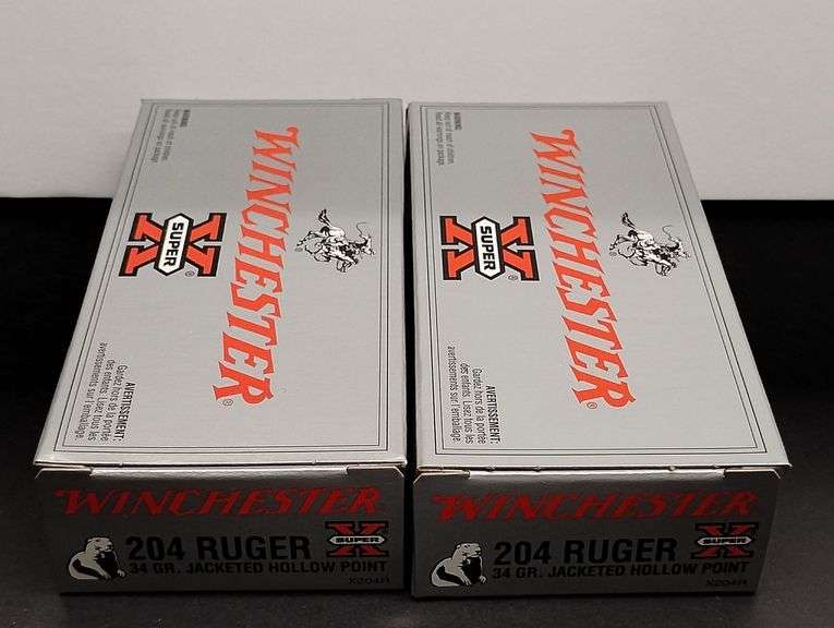 Two 20 Cartridge Boxes Winchester Super X 204 Ruger Jacketed Hollow Point 34 Grain image