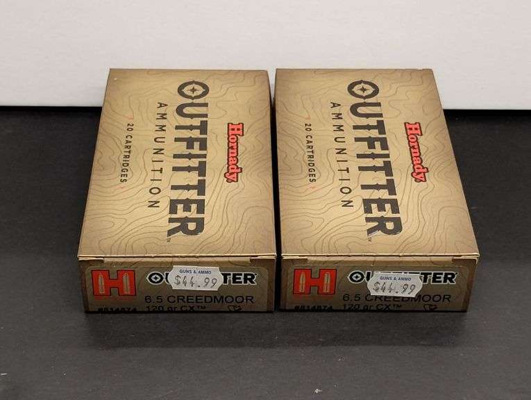 Two 20 Cartridge Boxes Hornady Outfitter 6.5 Creedmoor 120 Grain CX image