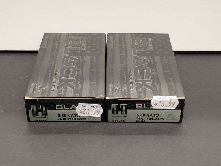 Two 20 Cartridge Boxes Hornady Black 5.56 NATO 75 Grain InterLock image