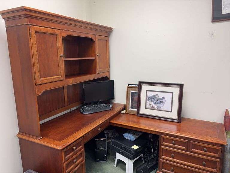 Great Hammary by La-Z-Boy Wood and Brass Executive Desk image