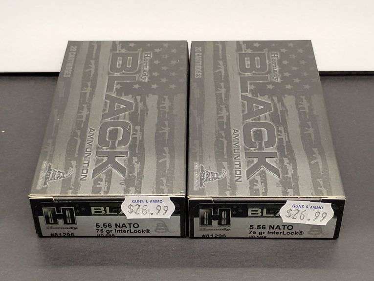 Two 20 Cartridge Boxes Hornady Black 5.56 NATO 75 Grain InterLock image