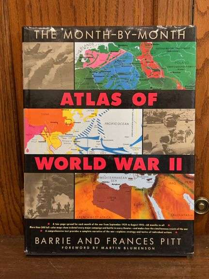 Hardback edition with dust jacket “The Month-By-Month Atlas f World War II” image