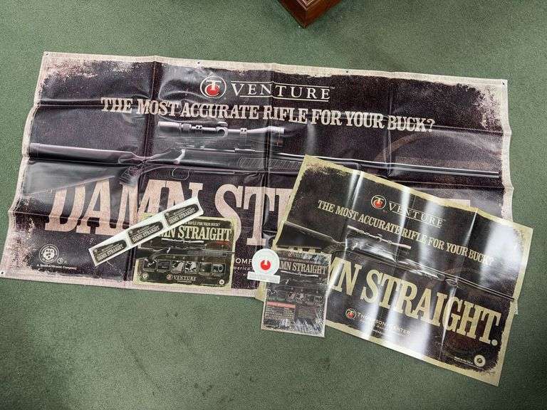 New Venture Rifle Promo Gear Including 6’ Vinyl Banner, 34” Signage, Stickers and More! image