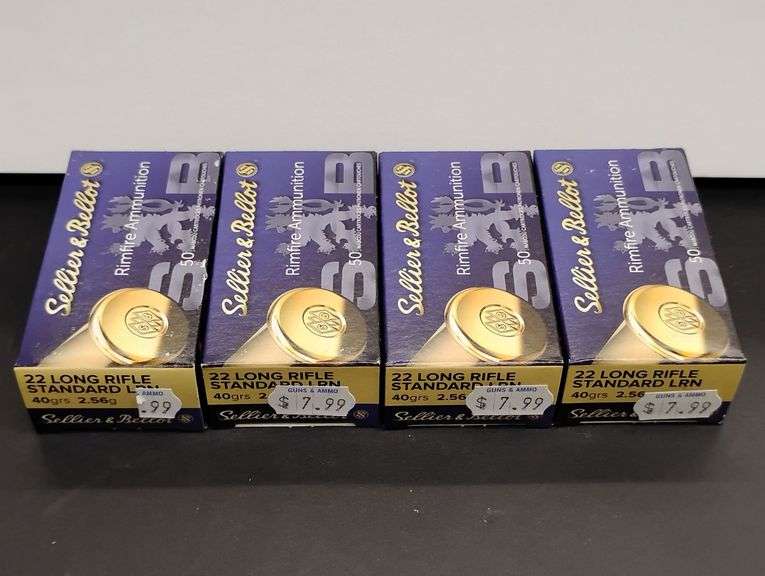 Four 50 Cartridge Boxes Sellier & Bellot 22 LR Rimfire 40gr image