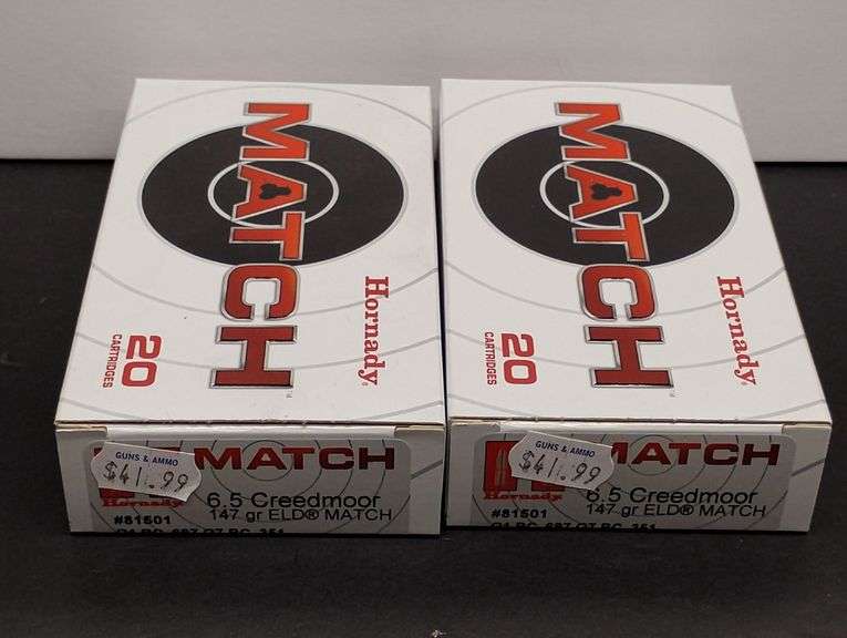 Two 20 Cartridge Boxes Hornady Match 6.5 Creedmoor 147 Grain ELD MATCH image