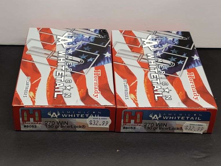 Two 20 Cartridge Boxes Hornady American Whitetail 270 WIN 130 Grain InterLock image