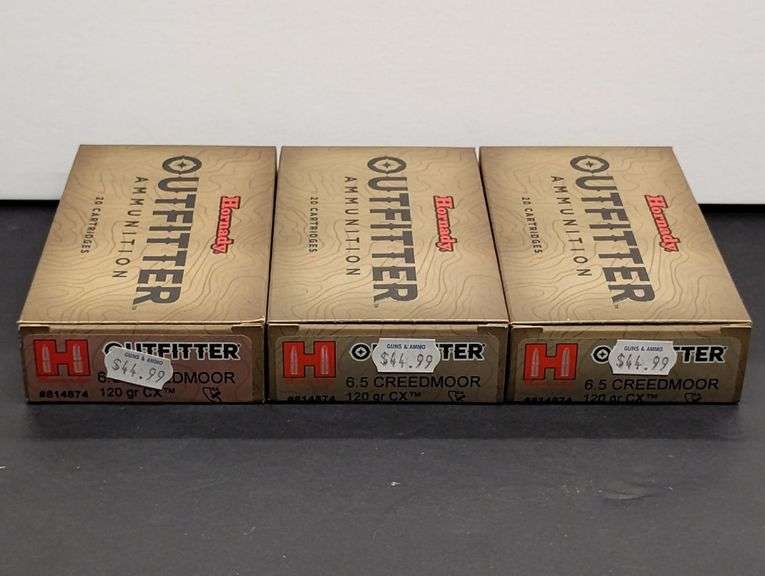 Threre 20 Cartridge Boxes Hornady Outfitter 6.5 Creedmoor 120 Grain CX image