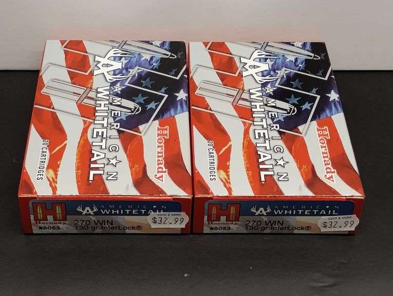 Two 20 Cartridge Boxes Hornady American Whitetail 270 WIN 130 Grain InterLock image