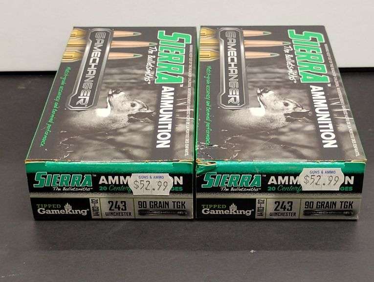 Two 20 Cartridge Boxes Sierra Gamechanger 243 WIN 90 Grain TGK image