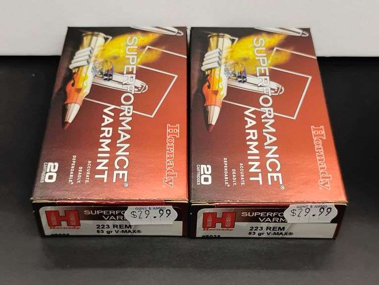 Two 20 Cartridge Boxes Hornady Superformance 223 Rem. 53 Grain V-Max image