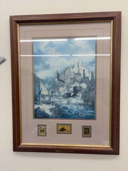 Framed Bald Eagle Art “Catch of the Day” by Rudi Reichardt image